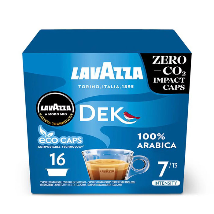 Lavazza A Modo Mio Eco Caps Compostable Dek Cremoso Coffee Capsules 16 per pack