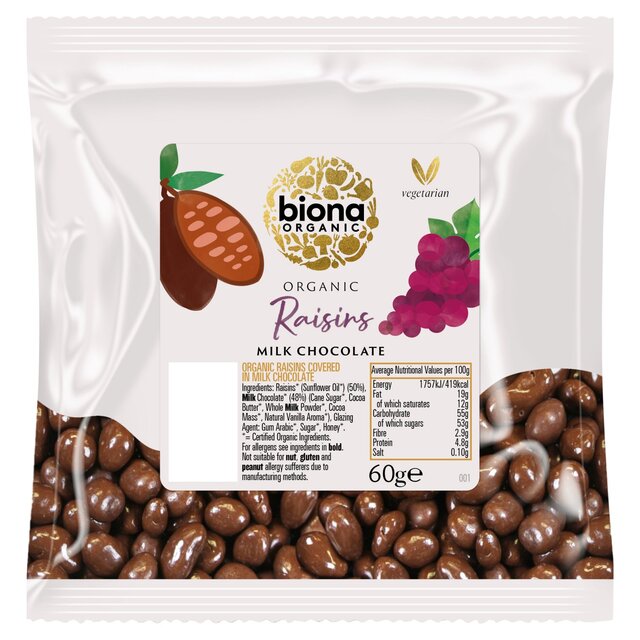 Biona Bio Rosinen Milchschokolade 60g