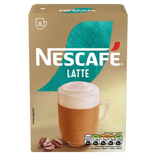 Nescafe Gold Latte Café instantáneo 8 bolsitas