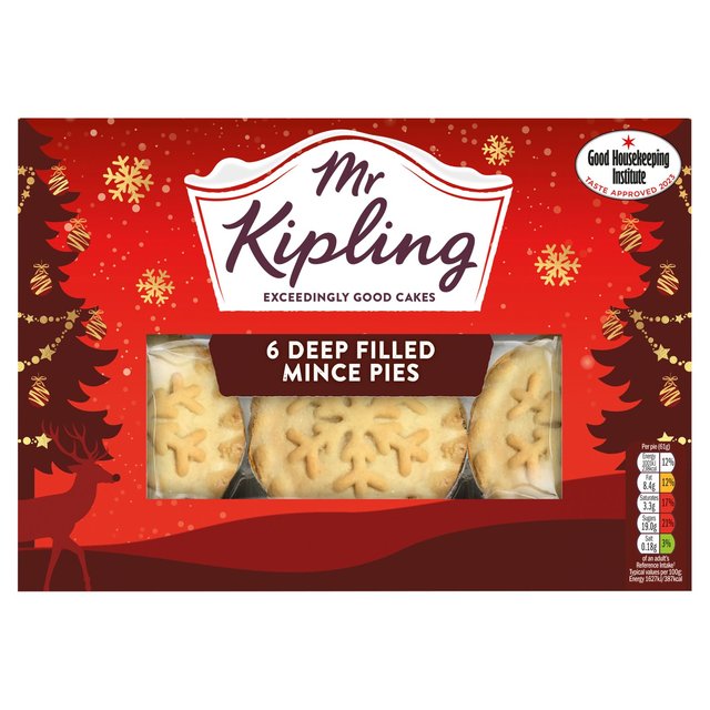 Mr Kipling Deep Filled Mince Pies 6 por paquete 