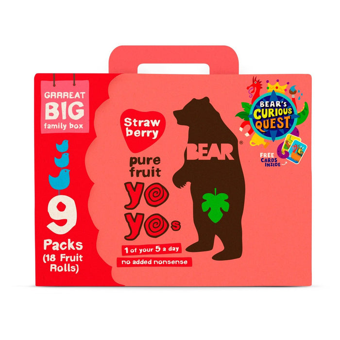 Bear Fruit Yoyos Strawberry Family Pack 9 x 20g