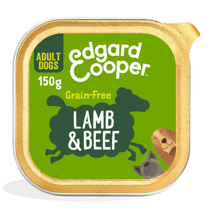 Edgard & Cooper Adult Grain Free Wet Chog Aliments avec de l'agneau et du bœuf 150g