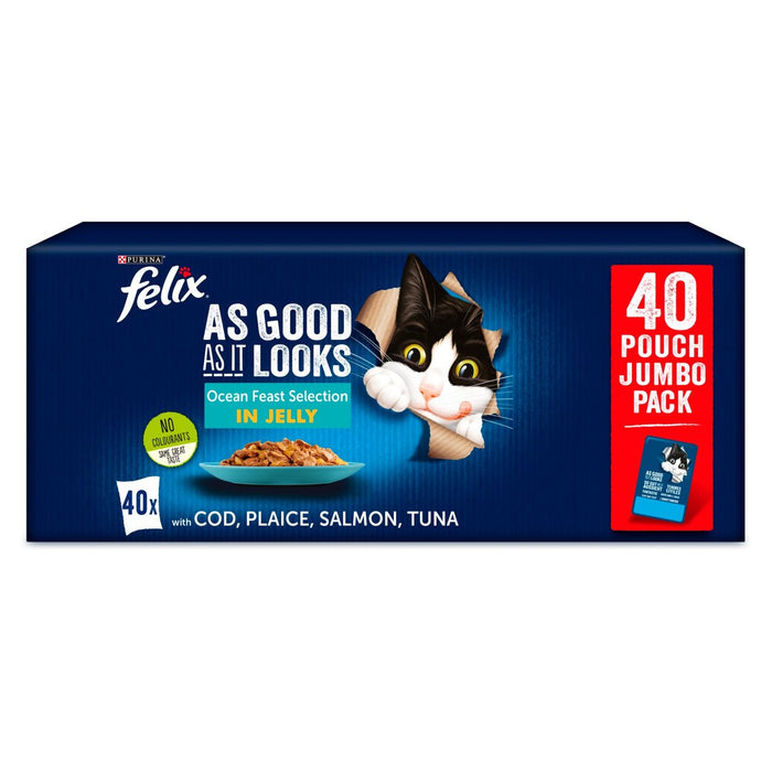 Felix As Good As It Looks Cat Food Ocean Feasts 40 x 100g