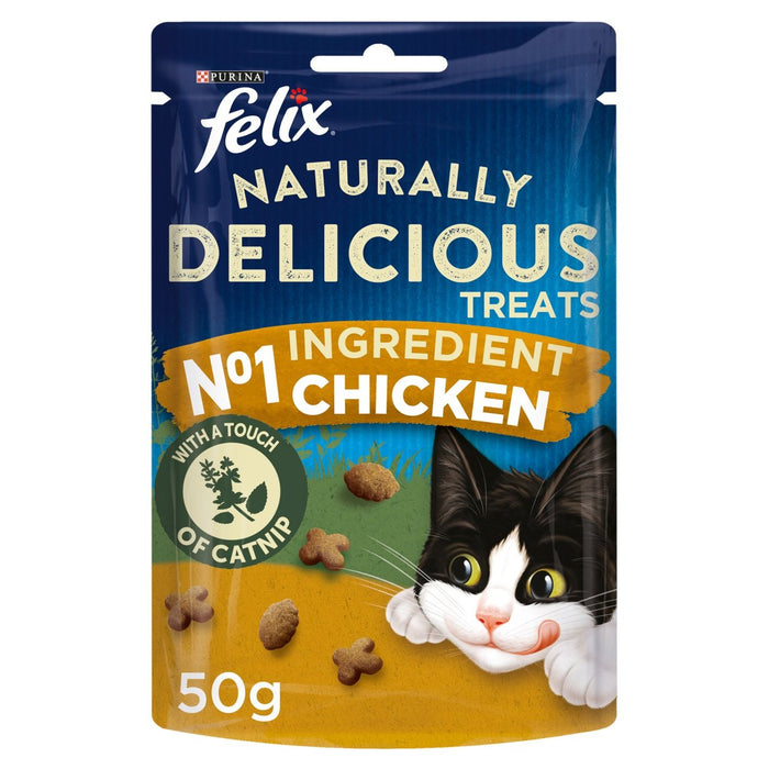 Felix Naturellement délicieux chat traite le poulet et le catnip 50g
