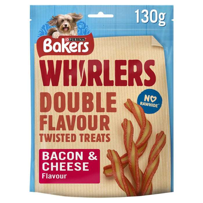 Bakers Dog Treats Bacon and Cheese Whirlers 130G