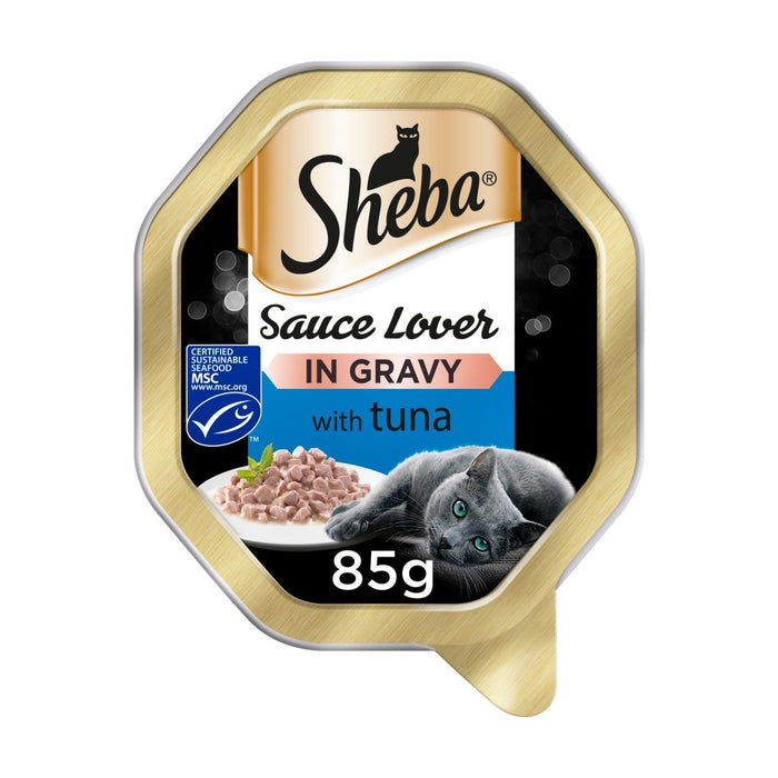 SHABA Sauce amante de la salsa para adultos bandeja de comida húmeda de gato en salsa 85G