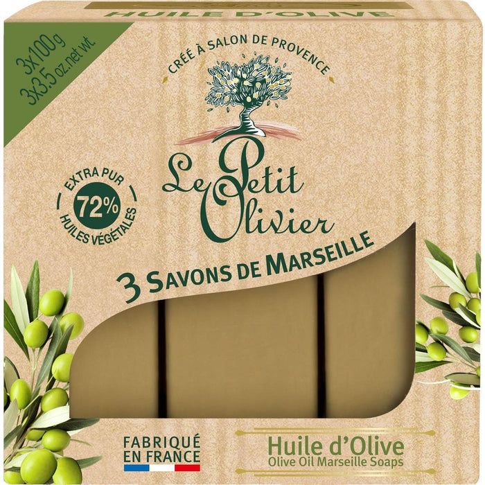 Le Petit Olivier Olive Oil Marseille Soaps 3 x 100g