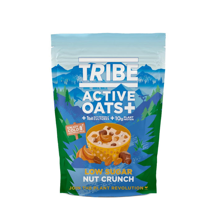 Tribe Instant Breakfast Hafer Beutel niedriger Zucker Nuss Crunch 480g